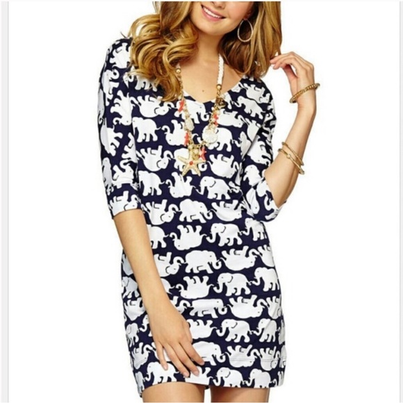 Lilly Pulitzer Dresses & Skirts - Lilly Pulitzer Tusk in Sun print, Eliza dress. Pima cotton. elephant print.